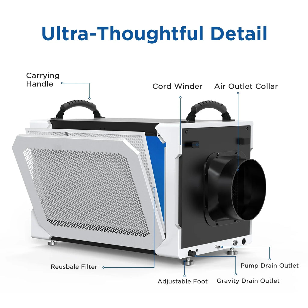 Perfect Warranty Commercial Included 235 Spaces, Dehumidifier Industrial 5-Year Job and Drain Moiswell Basements, Hose, Sites Pints for Crawl Areas, Efficient Pump - - and