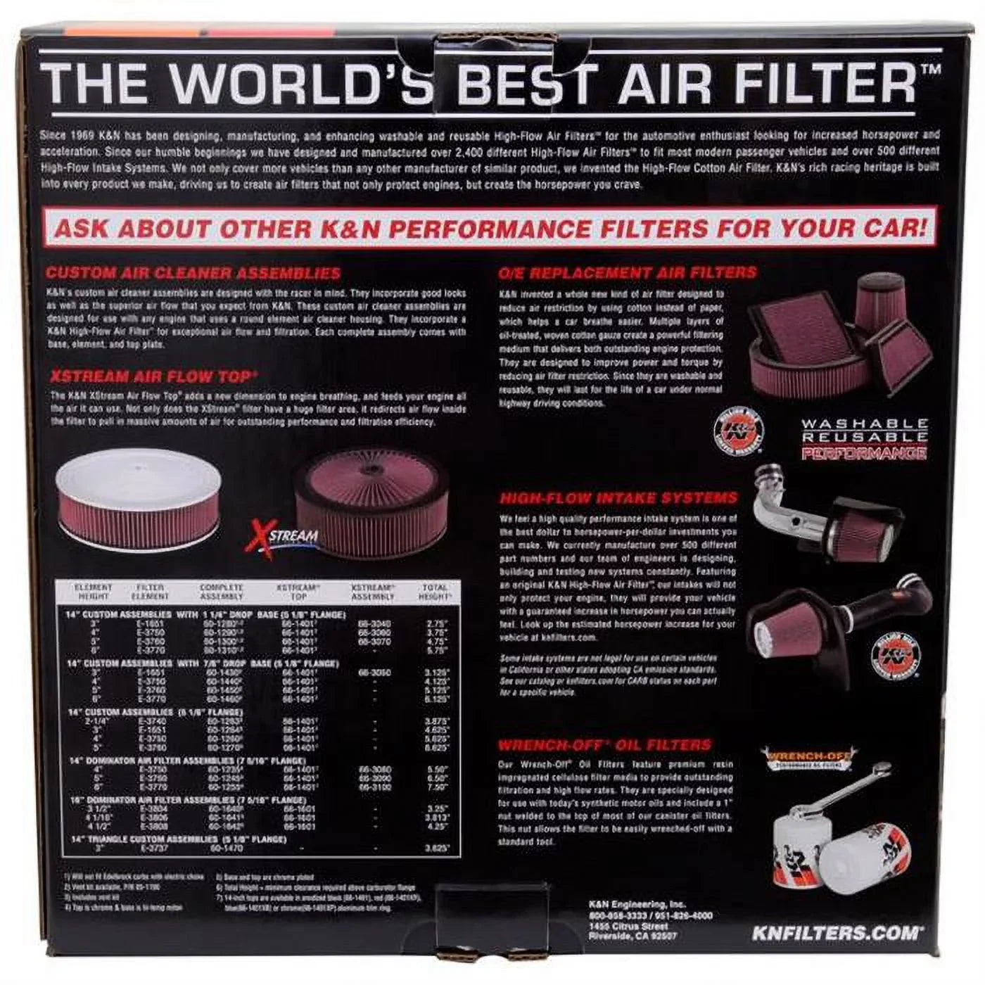 Air K&N Filters Cleaner Assembly Custom 60-1230