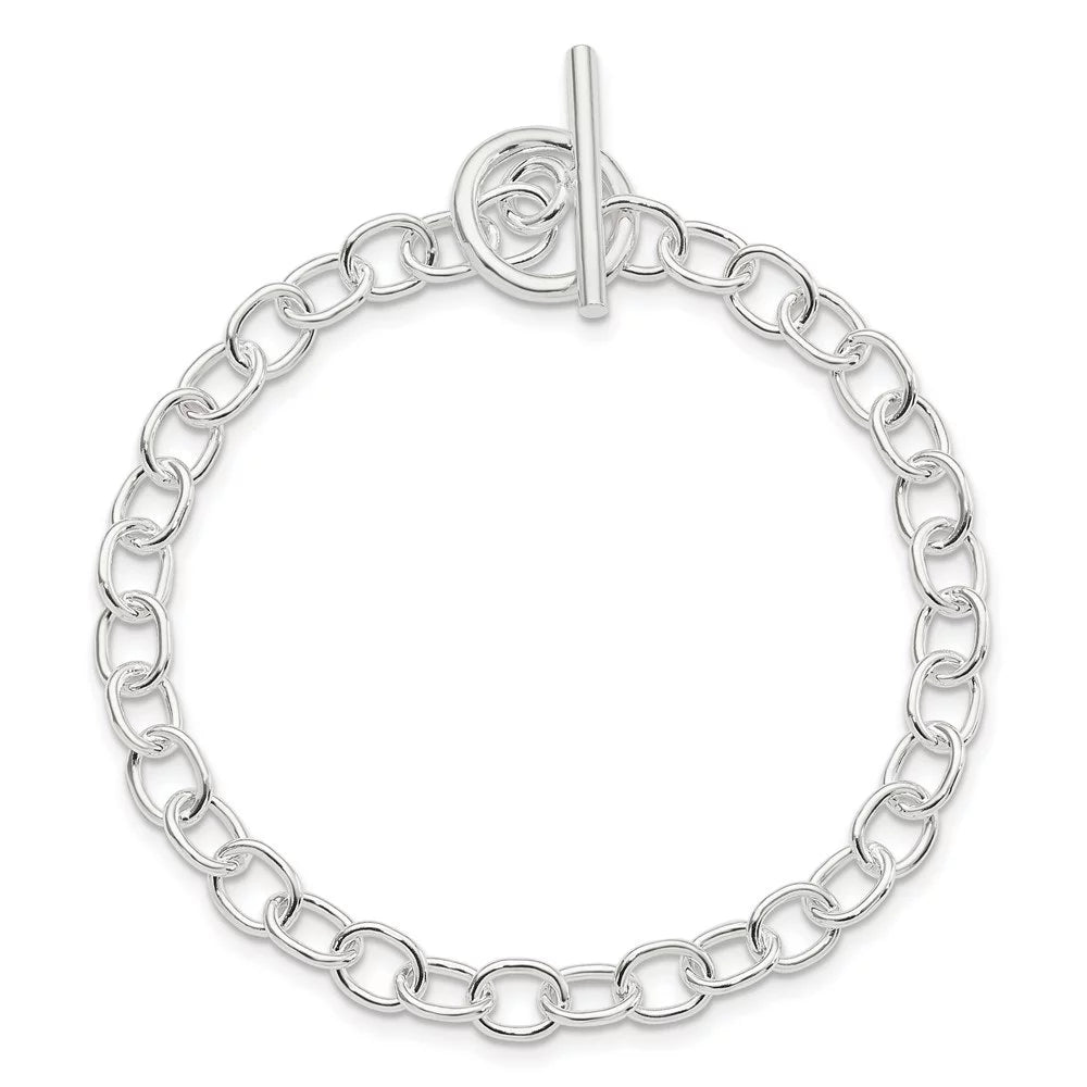 7.5 925 Bracelet inch Women Sterling Auriga Link Silver Fancy for Toggle