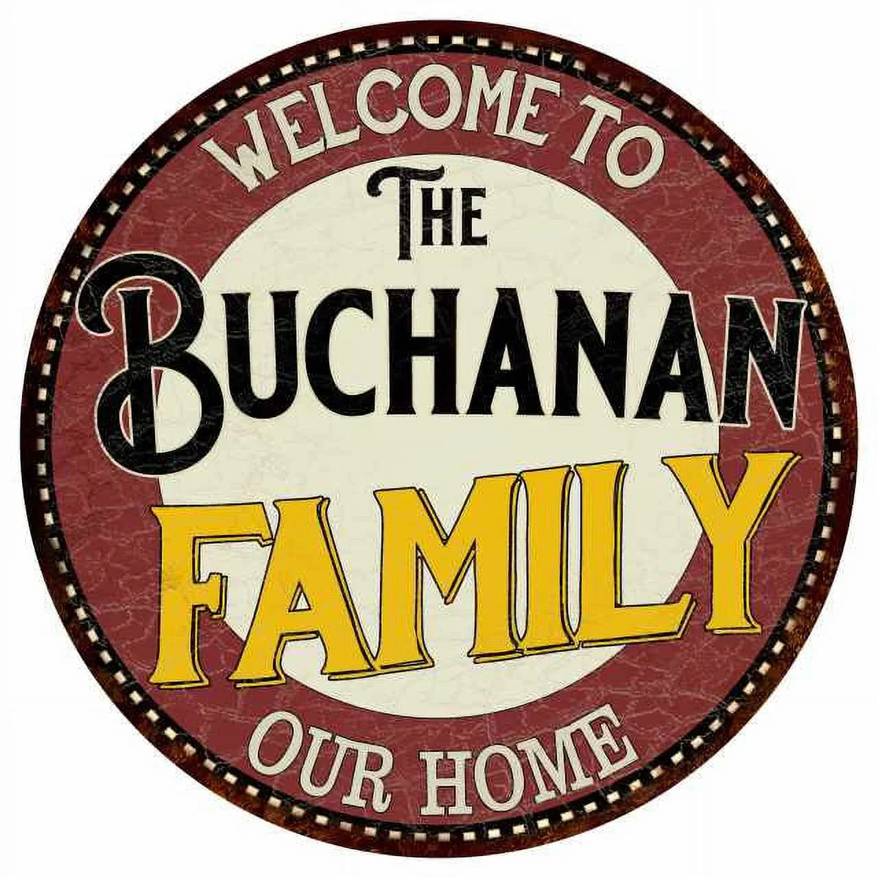 The Family Kitchen Metal Game 100140038472 Sign Buchanan Room 14" Decor Round