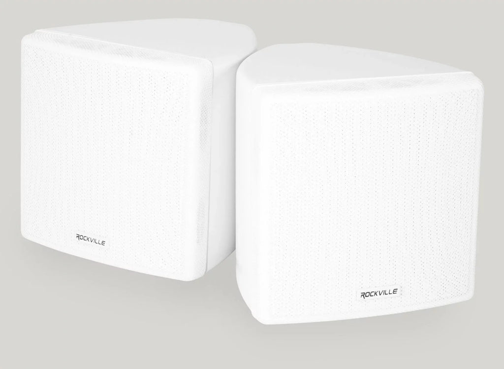 Mount Swivel Speakers Wall 70v Commercial 4 Cube Rockville Restaurant 3.5" White
