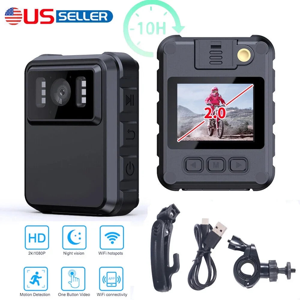 Body DVR Recording Camera JLLOM and Vision with Night 1080P Police Audio 2k Video HD Camcorder - Mini