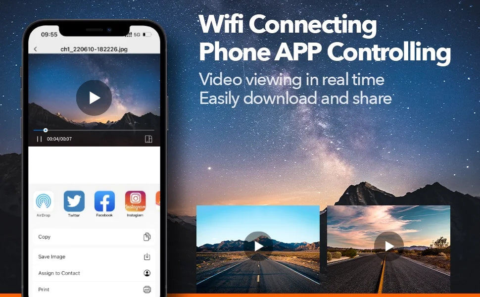 64GB Loop APP Dash Recording, WOLFBOX G-Sensor, Parking Full Monitor, Support Night Vision, Hours Dash HD Camera 2.5K Max with Cam, 24 Control, WiFi,