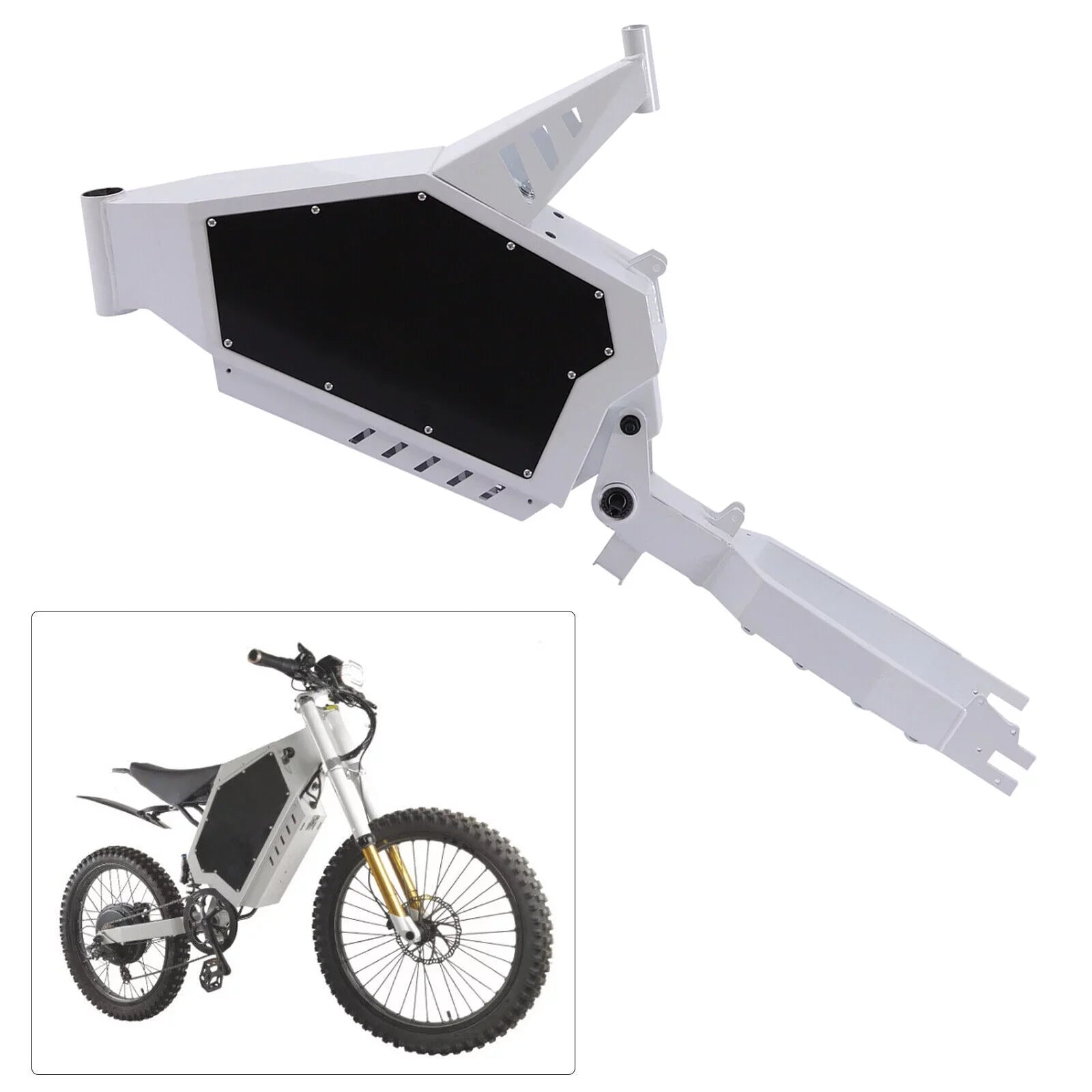 Stealth E-Bikes(White) Miumaeov Adjustable 20" 26" Frame Electric Bomber or Bicycle Iron For