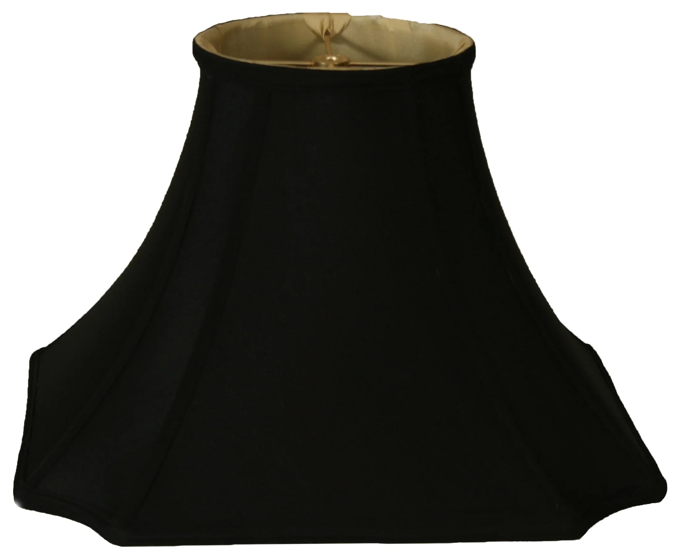 Shade Designs Inverted Gold 10" Cut Lining Lamp Royal Square Black Corner with