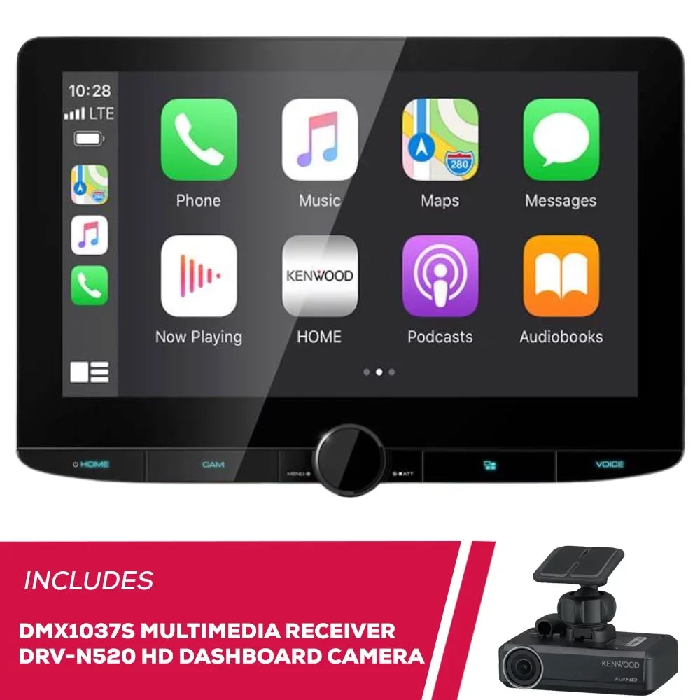 Kenwood Full Camera and Receiver Multimedia 10.1" DRV-N520 Dashboard New DMX1037S HD