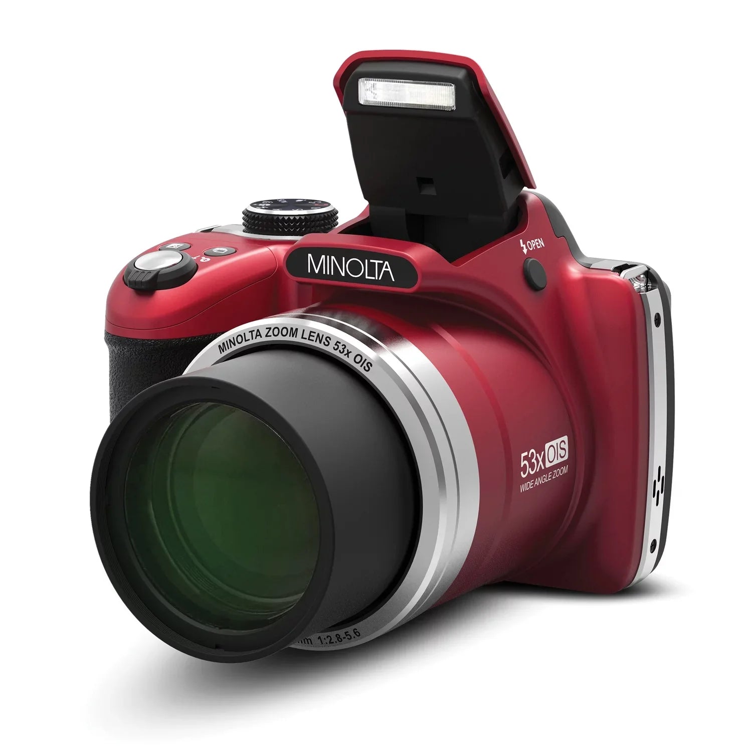 Camera Card Zoom, with Mega & Optical 16 16GB HD Pixel SD Digital 1080p Shot Pro Red) 53x Minolta (MN53Z Full HD Video