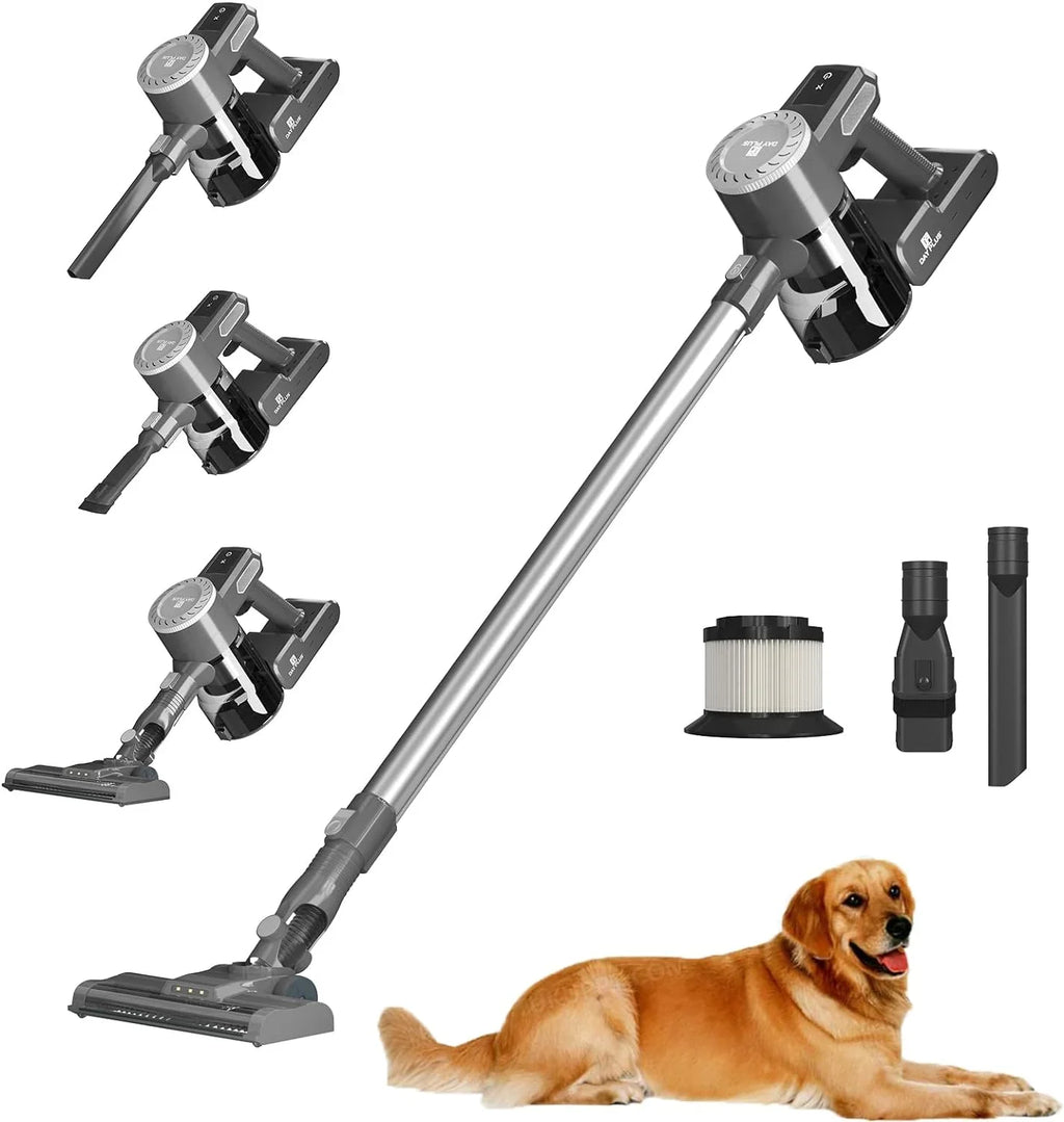 Cordless 22000Pa Vacuum Hair Suction, Floor Pet with Quiet Vacuum Cleaner Carpet Stick Cordless for 4 Household Battery Vacuum Lightweight 35Mins in1 Hardwood Max 2.0Ah Runtime, Cleaner,