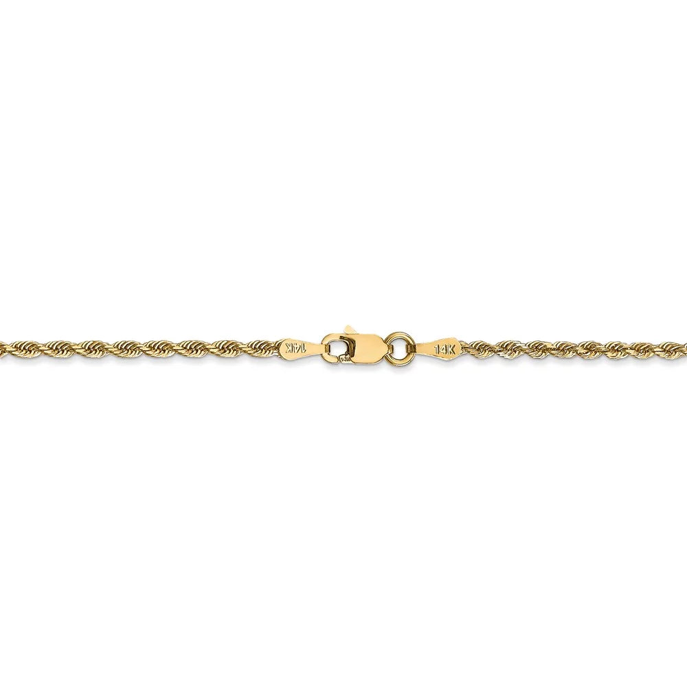 Quadruple Adults Gold for Yellow Chain and 14kt Women Men Bracelet; Teens; Rope for Diamond 2.00mm Cut and Chain Real