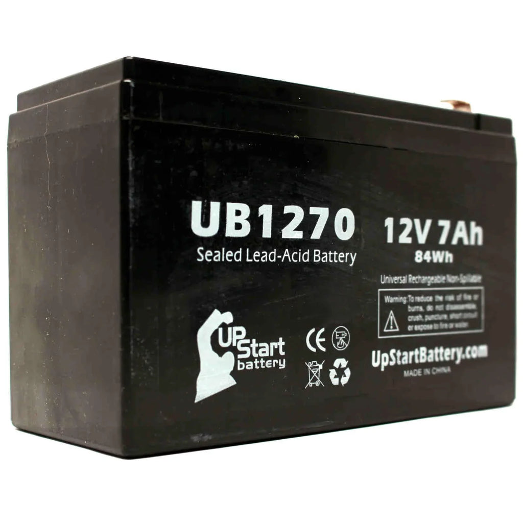 Adapters PCM200VR Terminal (12V, Compatible Lead Upsonic - 2x UB1270 AGM, 7Ah, F2 Sealed - - Battery 7000mAh, to Includes Replacement Battery 4 Terminal, F1 Pack Universal F1 SLA) Acid