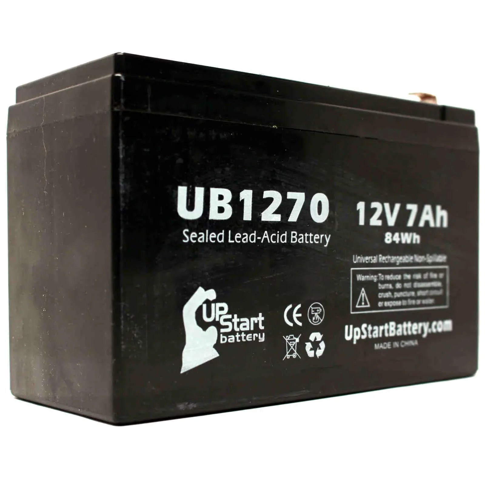 Adapters PCM200VR Terminal (12V, Compatible Lead Upsonic - 2x UB1270 AGM, 7Ah, F2 Sealed - - Battery 7000mAh, to Includes Replacement Battery 4 Terminal, F1 Pack Universal F1 SLA) Acid