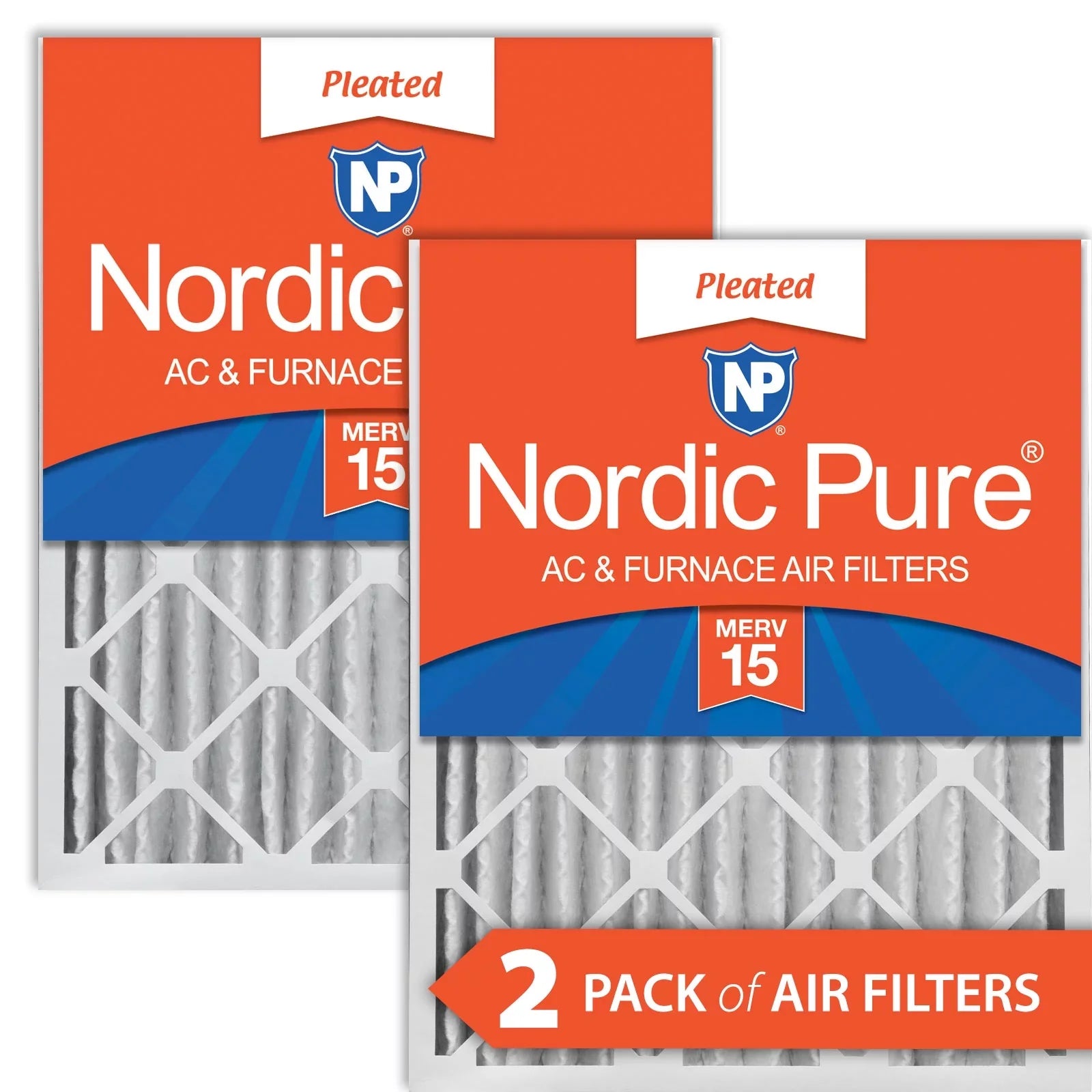 20x20x4 MERV (3 15 Pack 2 5/8) Filters Pleated Pure Nordic Air