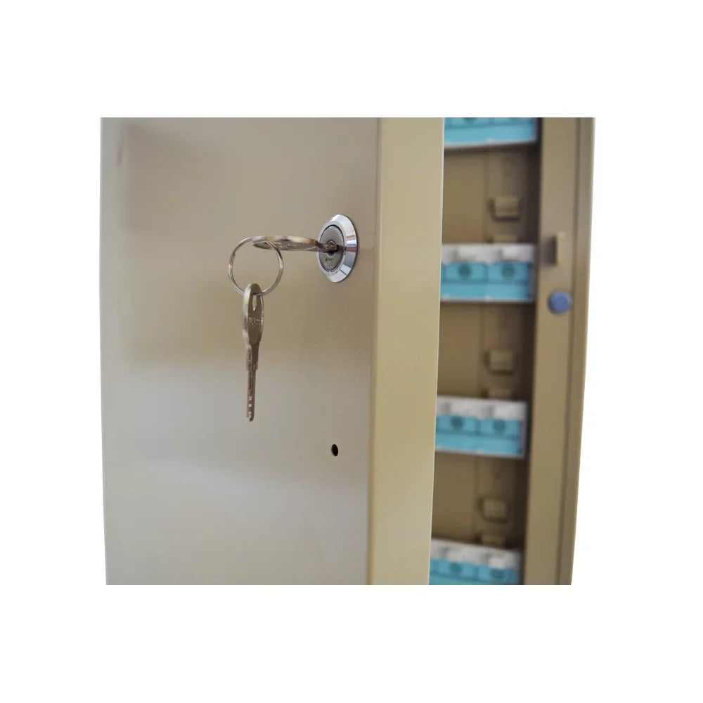 Key Hooks Mount Box Wall Cabinet 100 Organizer Beige Lock EQCOTWEA Key
