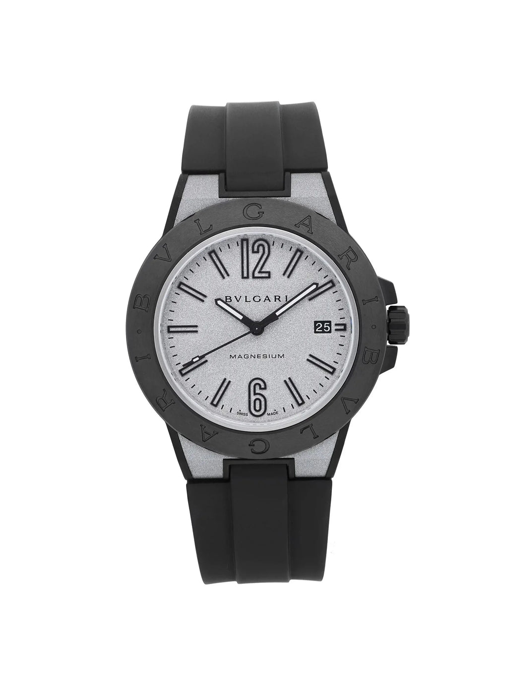 Bvlgari Dial Magnesium Diagono Silver 41mm 102427 Ceramic Automatic Mens Watch