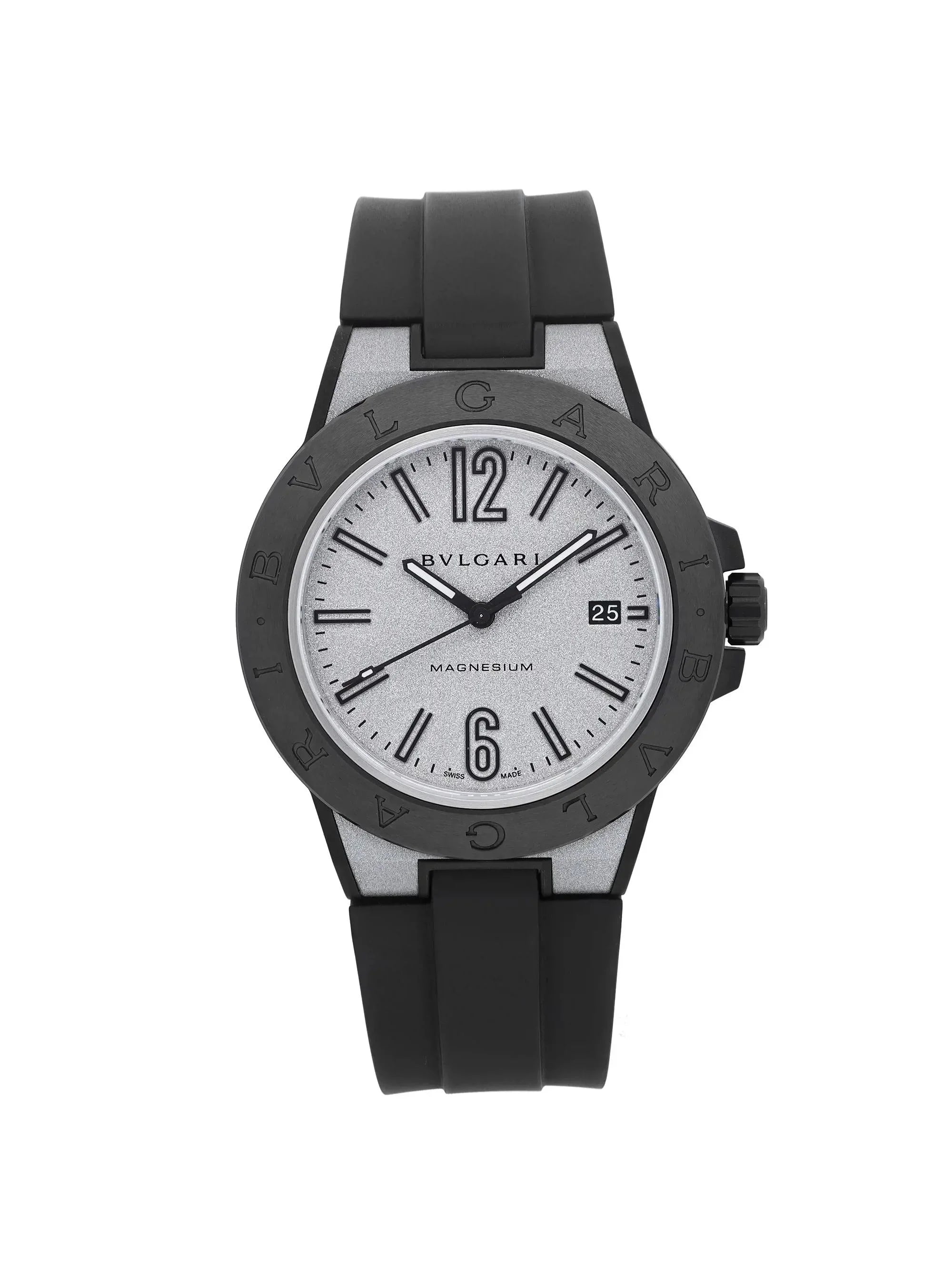 Bvlgari Dial Magnesium Diagono Silver 41mm 102427 Ceramic Automatic Mens Watch