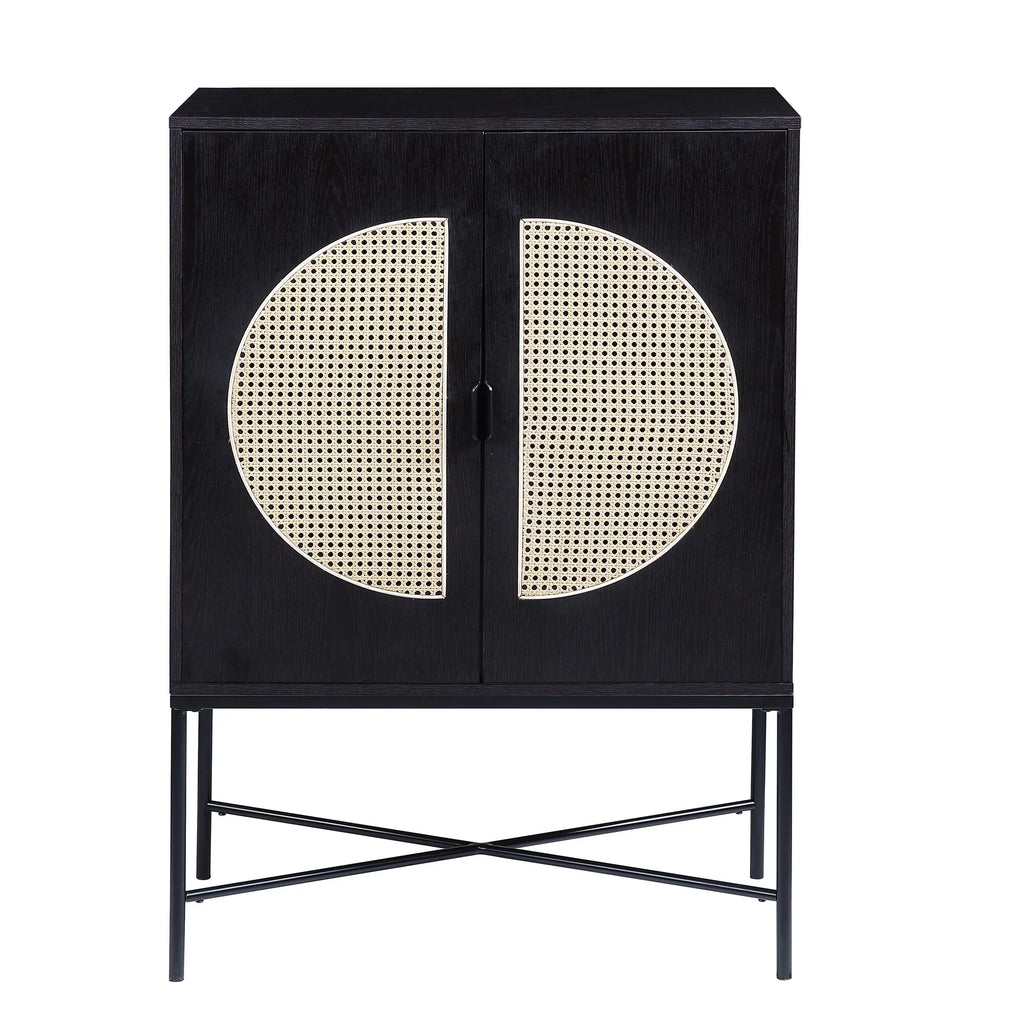 Wine Locker Metal Black Rack, Finish Wood Wine & Cabinet BESTCOSTY