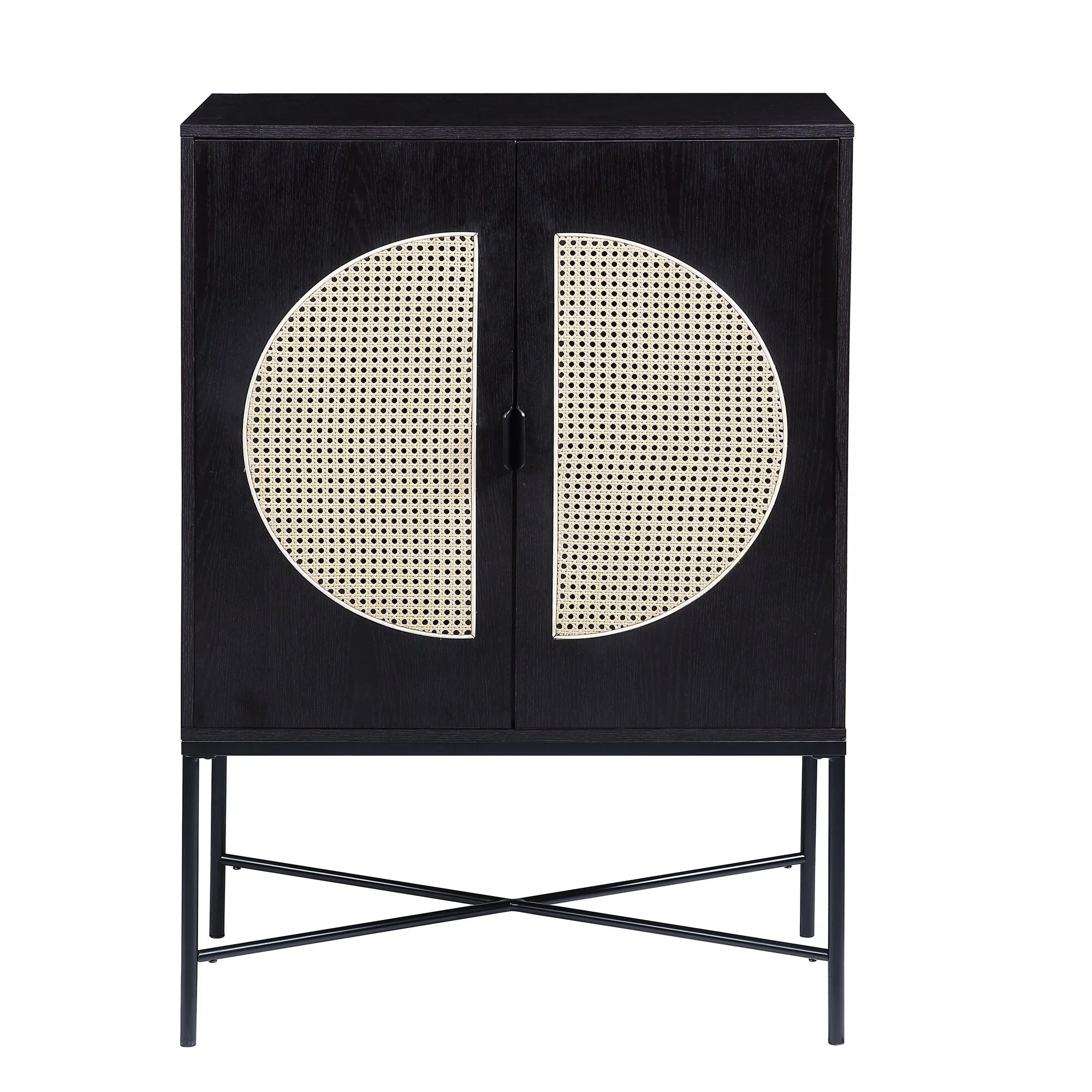 Wine Locker Metal Black Rack, Finish Wood Wine & Cabinet BESTCOSTY