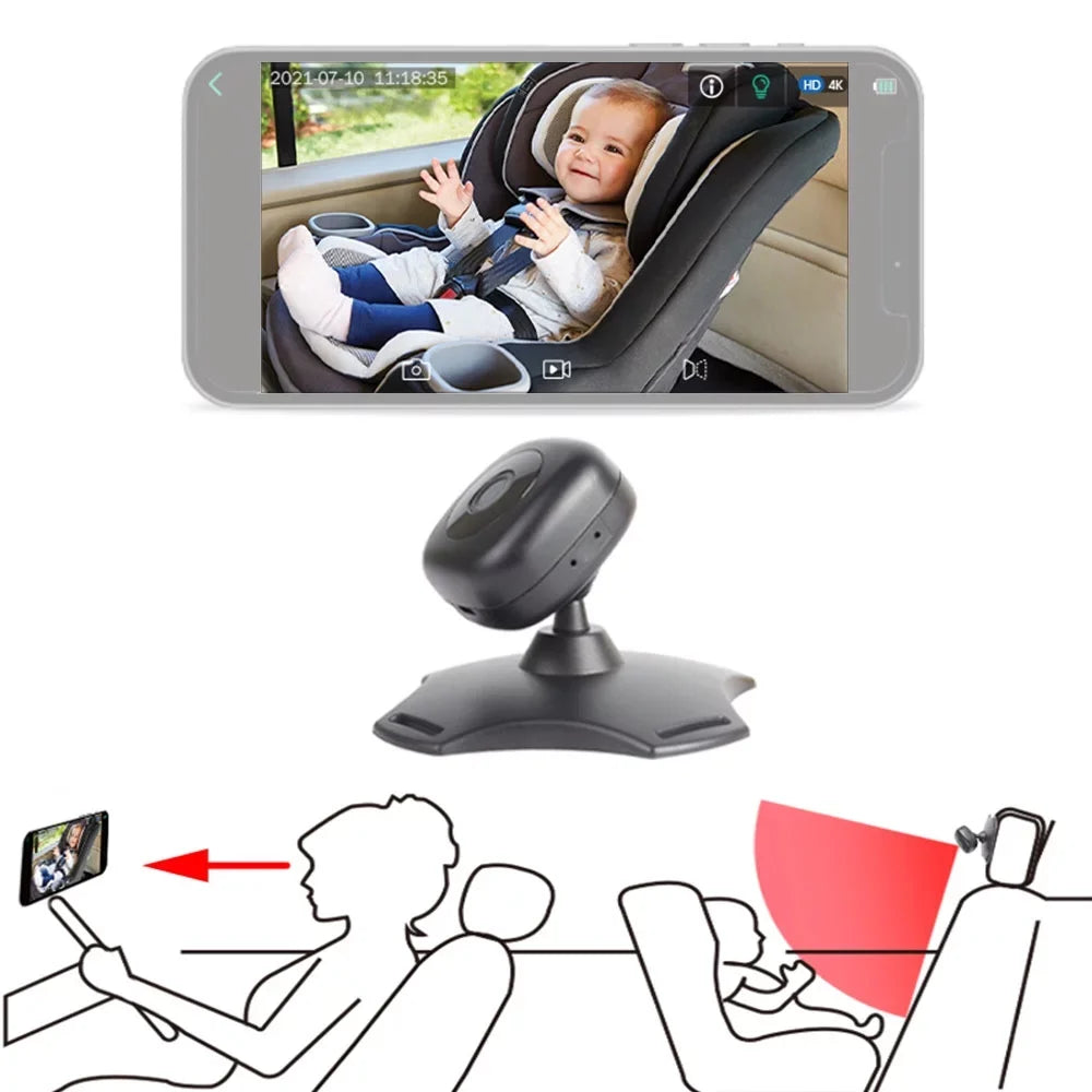 Night Mirror Baby Monitor Car 360° WiFi Vision Camera, USB Car Rotation Tomshoo Baby Powered