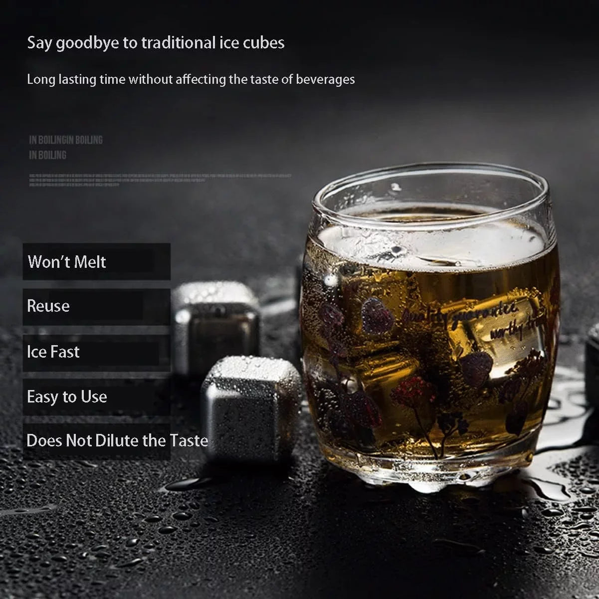 : Box, with of (dimension No Cubes Whiskey Stones, 4/6/8 Vodka, Dilution Waterless Steel Rocks Chilling Metal Drinks Wine Stainless Rum Scotch, Whiskey Ice Chiller for Reusable 8pcs for Set Ice Cubes Ice