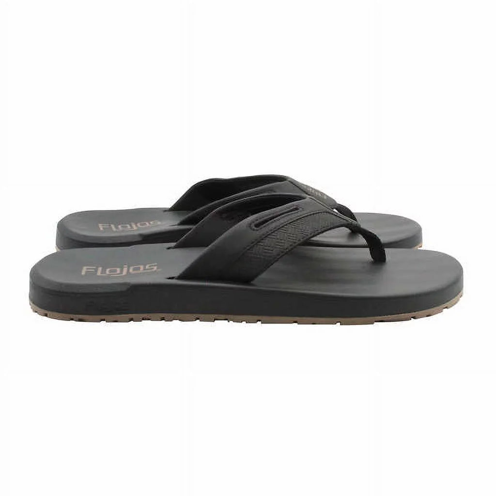dimension Sandals, Black-Tan 9, Flojos Men's Flop Flip