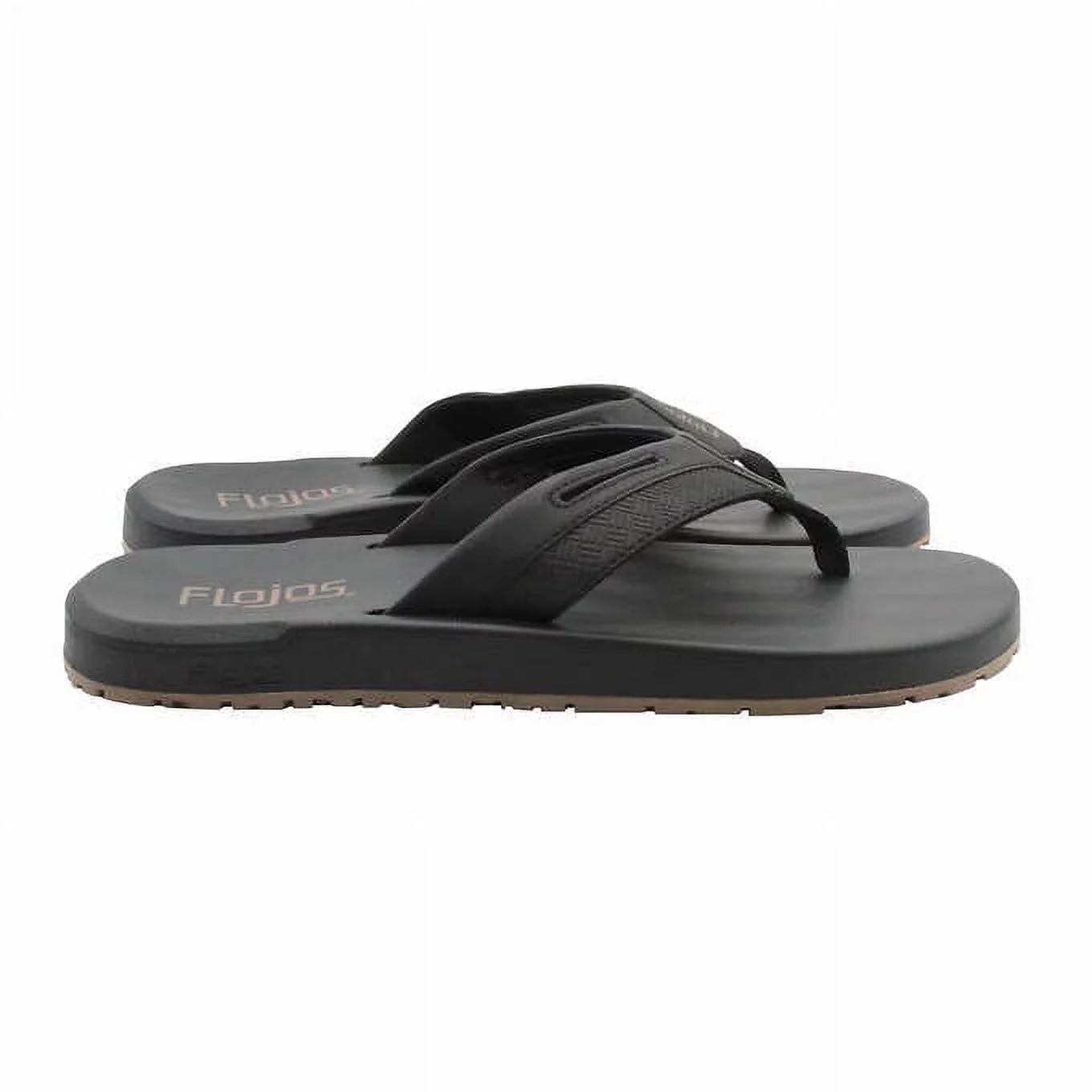 dimension Sandals, Black-Tan 9, Flojos Men's Flop Flip