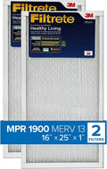 0.78 Ultimate 15.719 Healthy Allergen, MERV 16x25x1 MPR 2-Pack x dimensions Filtrete x Filter exact 24.72 13, Air Living 1900