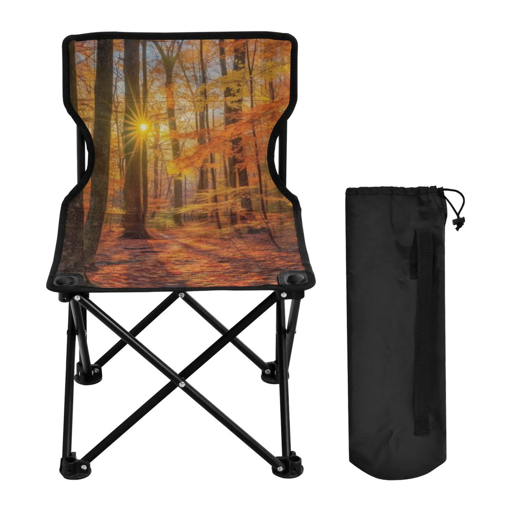 Carry Portable Beach Chair Bag Chair Lawn Camping Forest Support Chair Leaves 220LBS to Fishing Autumn Chair Folding exterior with