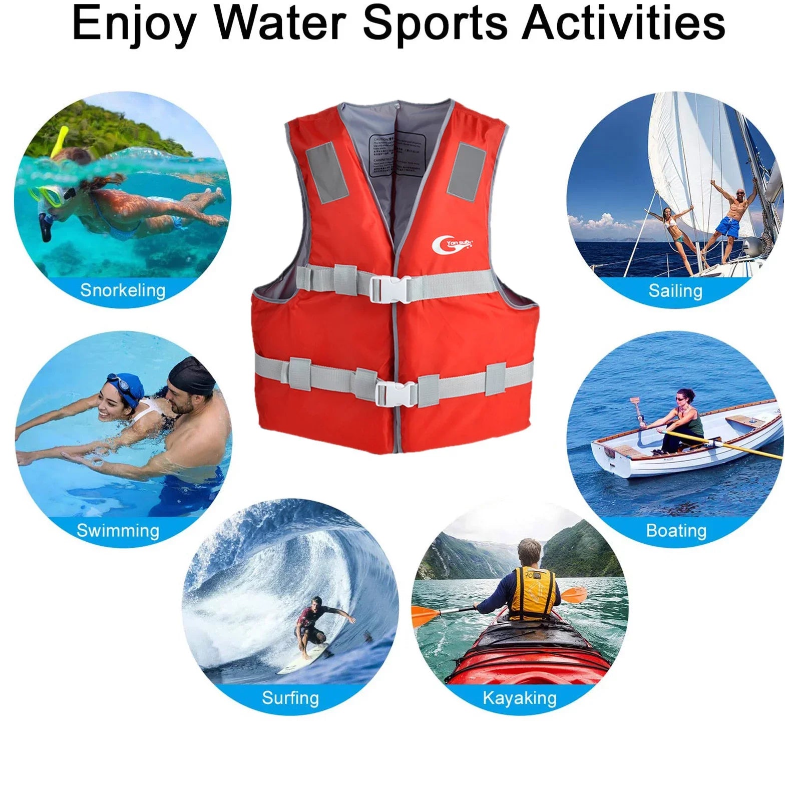 Adults Sport Jackets exterior Adults Swim Jacket Vest for liquid Life Boating YHAIOGS