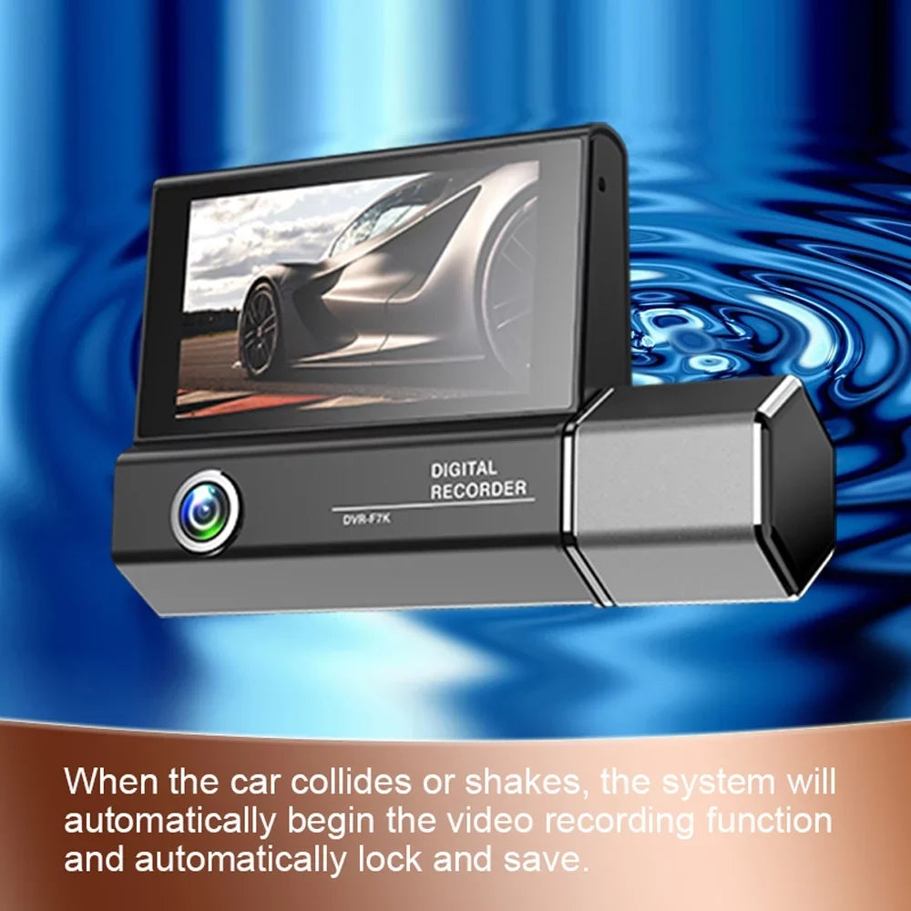 4in 3 Cam Car Car Mirror Camera Cameras Recorder Clear Rearview Dash Safety Car Video Recording Recorder Driving Auto Camcorder Docooler