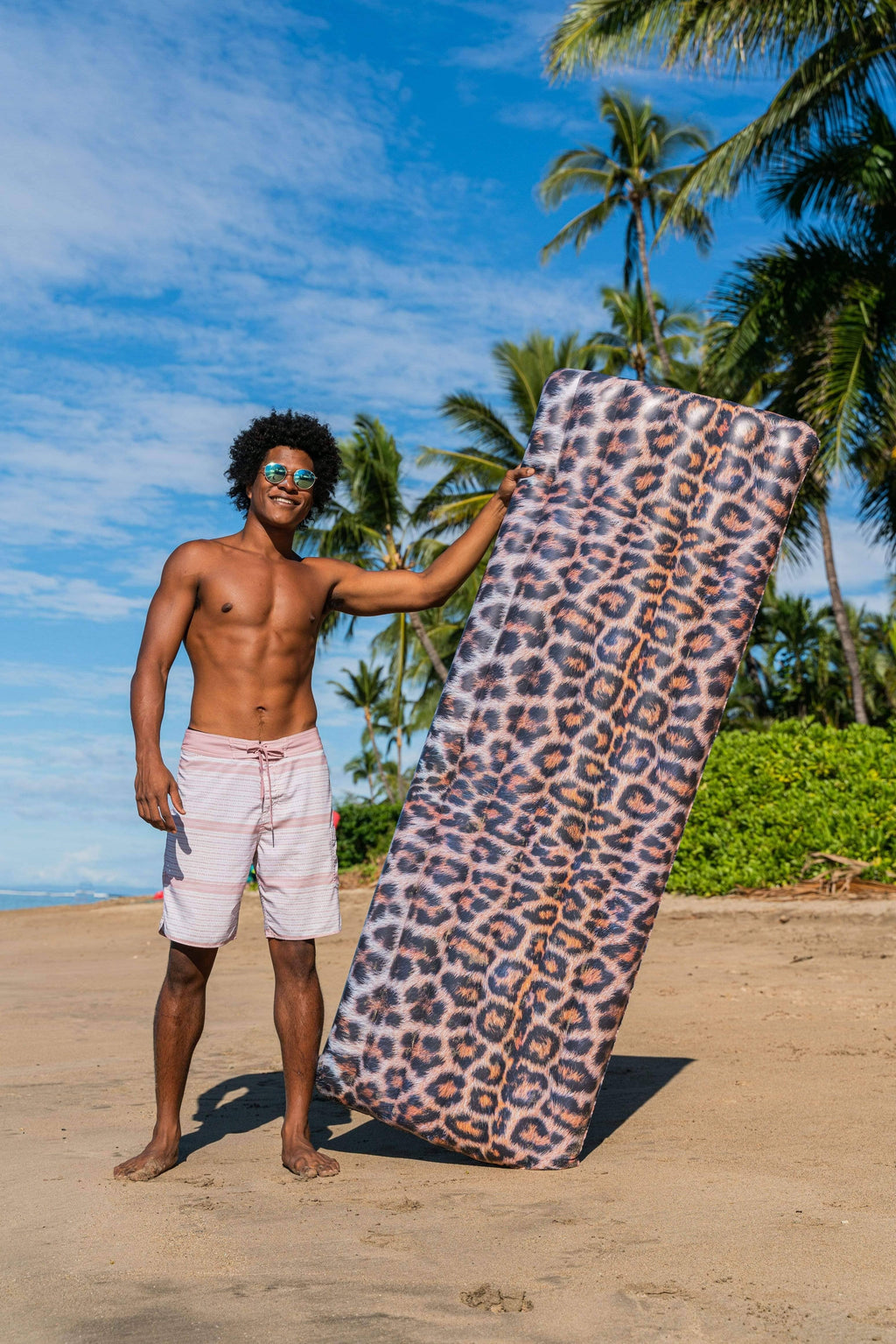 Brown Safari Print Pool 74" Leopard Raft PoolCandy Deluxe Collection