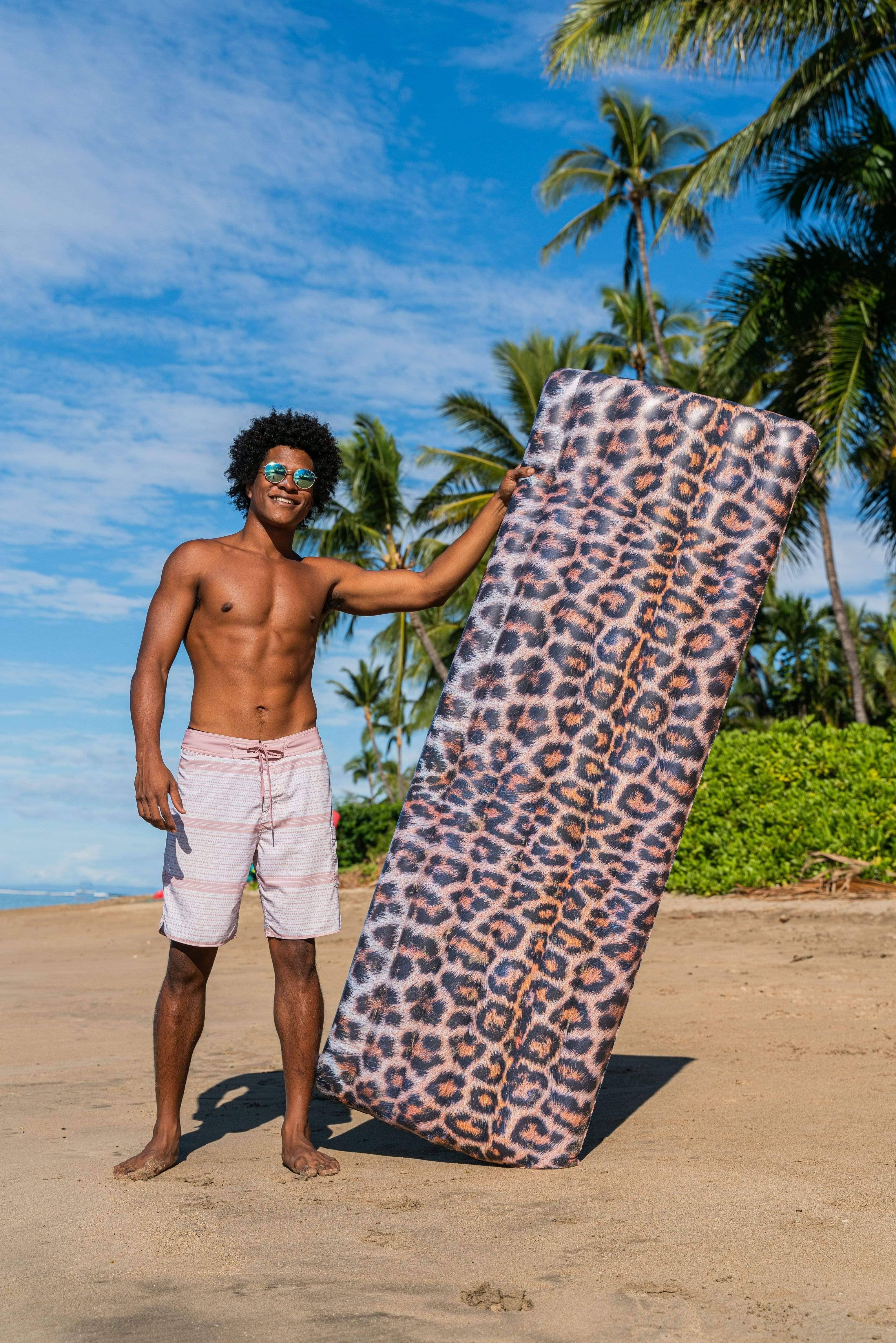 Brown Safari Print Pool 74" Leopard Raft PoolCandy Deluxe Collection