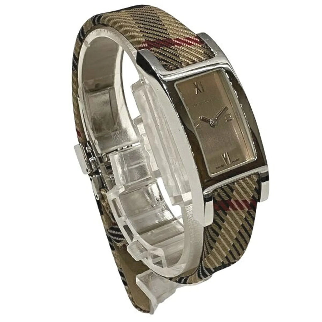 Quartz BU1015 Women's Burberry Check Watch Pre-Owned (Good) Square