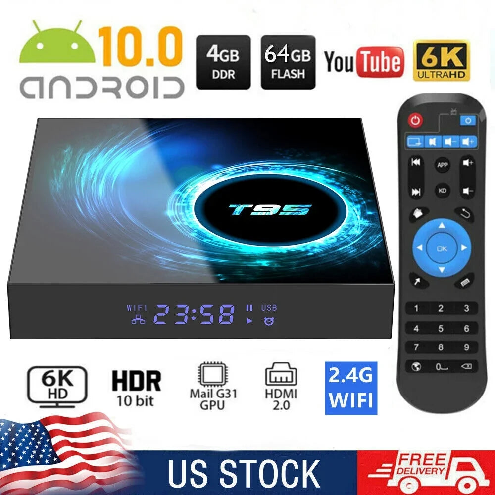 T95 Streaming 10.0 JahyShow Room, Living TV Media, Android 4GB+64GB, - Ease Quad-Core Smart Box
