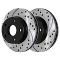 Slotted Caliber 2.0L Replacement Passenger Drilled 1.8L Driver Lancer Brake 2.4L and of Rotors FWD AutoShack 2008-2017 PR63039LR 2012 Pair Dodge Side 2007-2010 AWD for 2011 2 Black Front Mitsubishi