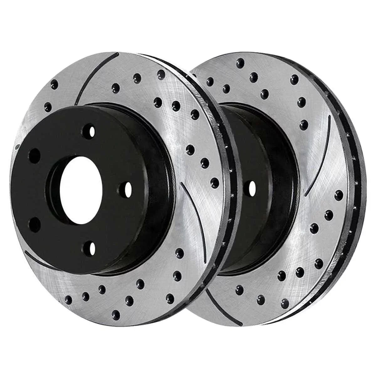 Slotted Caliber 2.0L Replacement Passenger Drilled 1.8L Driver Lancer Brake 2.4L and of Rotors FWD AutoShack 2008-2017 PR63039LR 2012 Pair Dodge Side 2007-2010 AWD for 2011 2 Black Front Mitsubishi