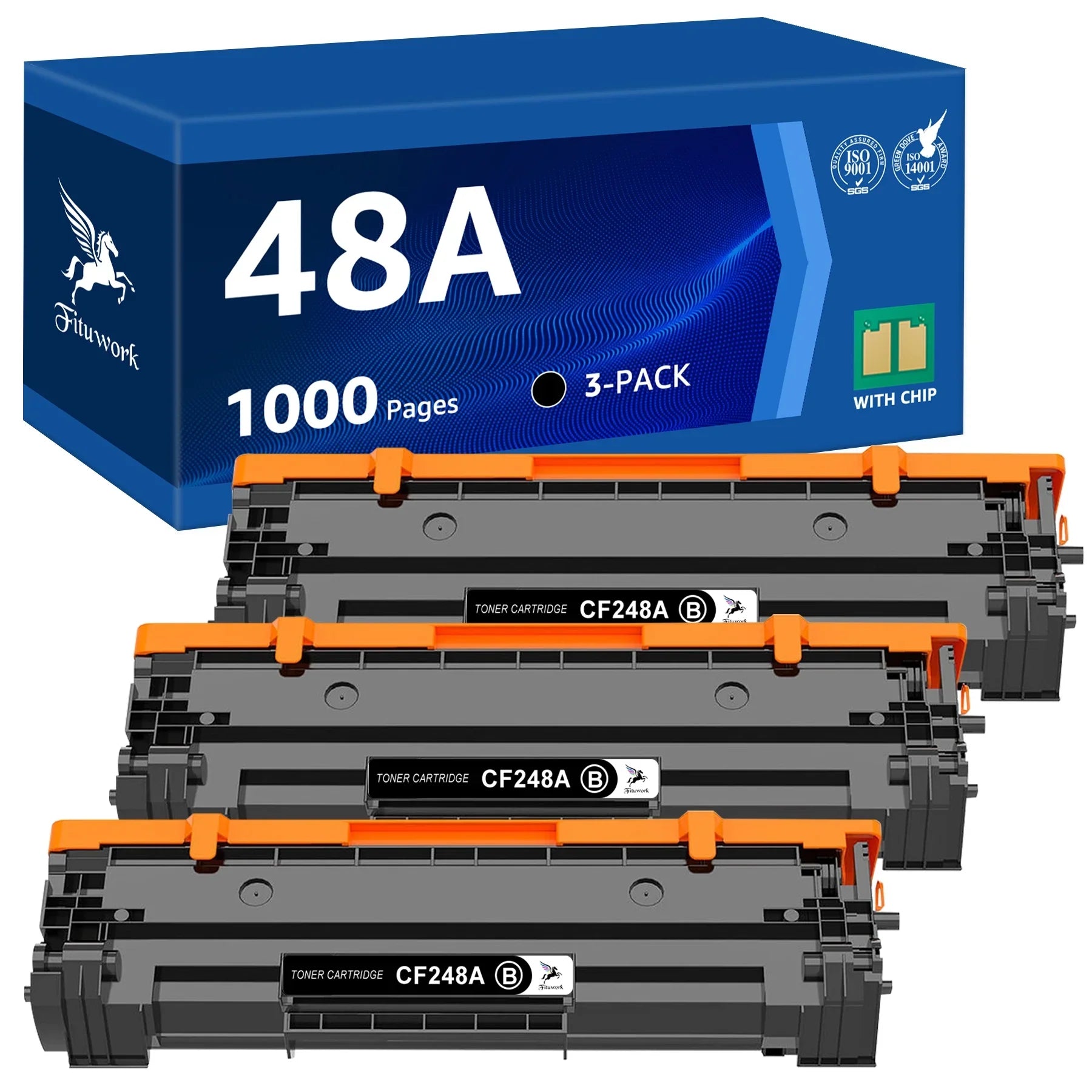 M15a M28a CF248A M15 M14 Cartridge HP M29w for (3 M28 M31w Printer MFP M28w HP M31 Pack) Pro Replacement M15w M16w 48A 48A M17 M29a Laserjet Black M30w Toner for Toner M16a