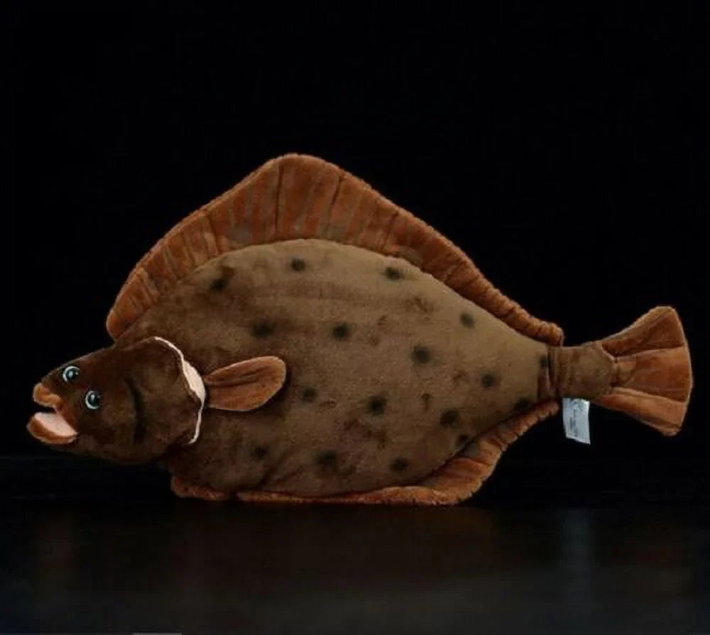 Gift Flounder Doll Kids Sea Animal Toy 40cm Brown Fish Soft Stuffed Ocean Plush