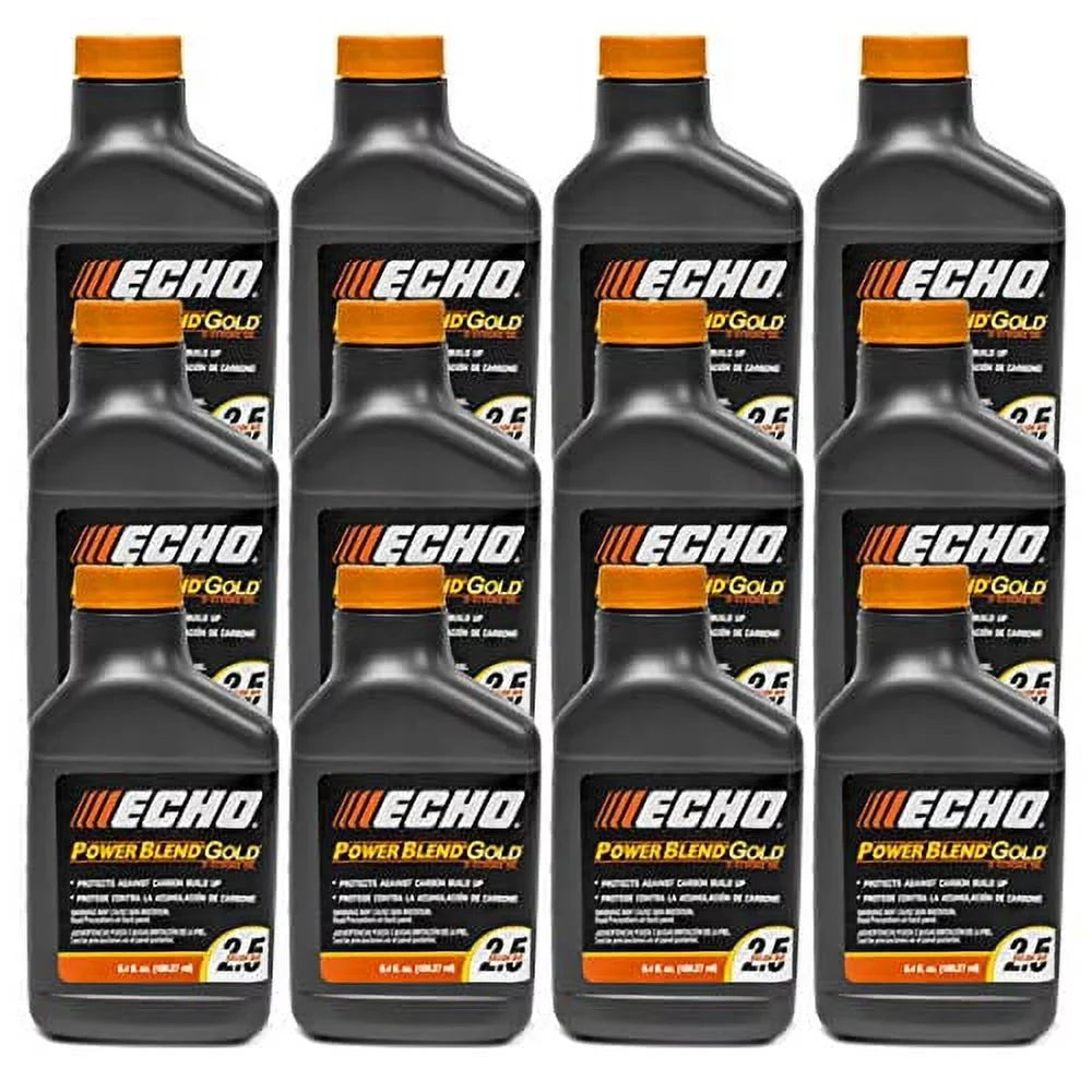 oz Engine 12 Pack 2-Stroke Mix Oil 2.5 Echo 6.4 50:1 for Gold of Gallons PowerBlend 6450025S-12PK Bottle