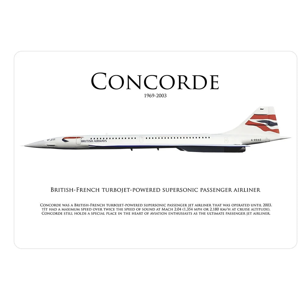 Print Airways Aluminum White British Concorde