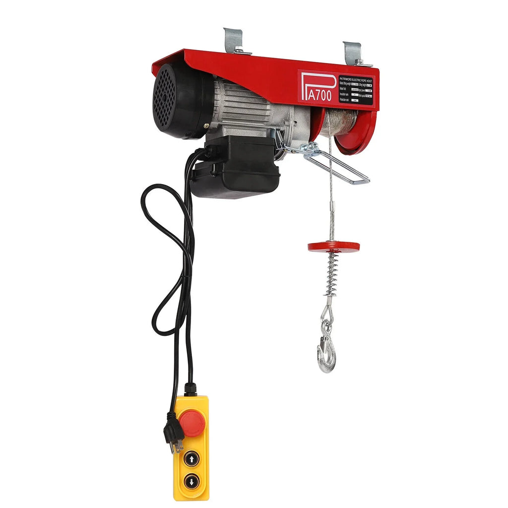 Winch Wire 110V Electric Hoist Portable Electric Winch 1543lbs Control Remote W/