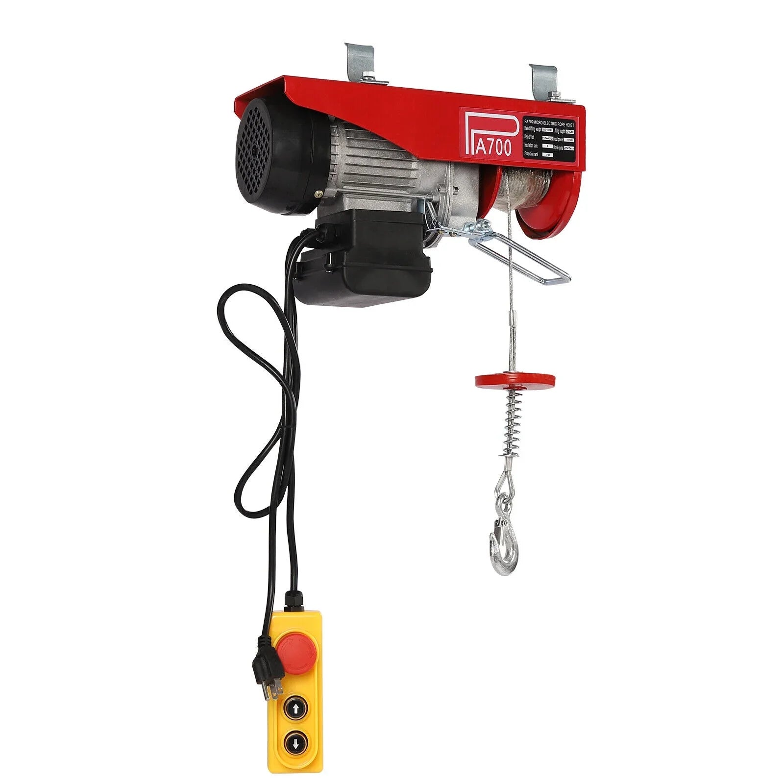 Winch Wire 110V Electric Hoist Portable Electric Winch 1543lbs Control Remote W/
