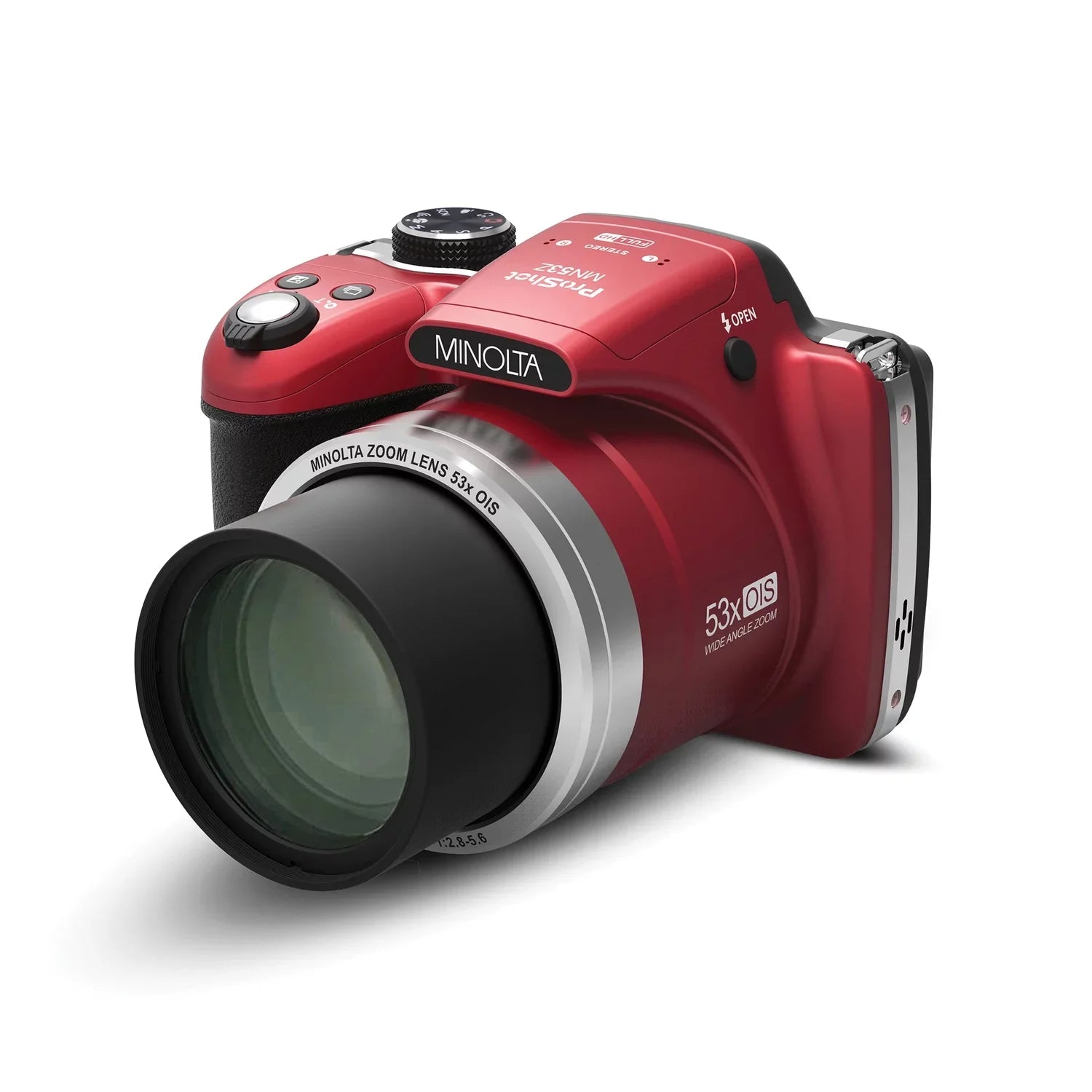 Camera Card Zoom, with Mega & Optical 16 16GB HD Pixel SD Digital 1080p Shot Pro Red) 53x Minolta (MN53Z Full HD Video