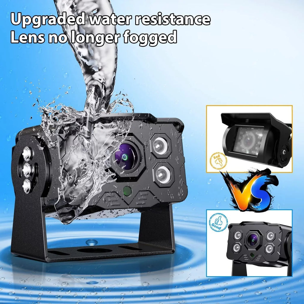 Camera 1080P Screen Split 7" Wheel Camera Car Reversing and Trailer Y0202 Kit Wired Truck eRapta Monitor RV System Backup for Side Rear Vision Tractor System Back up Night 5th Parking