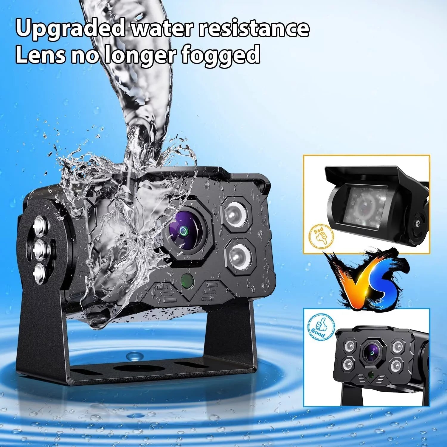 Camera 1080P Screen Split 7" Wheel Camera Car Reversing and Trailer Y0202 Kit Wired Truck eRapta Monitor RV System Backup for Side Rear Vision Tractor System Back up Night 5th Parking