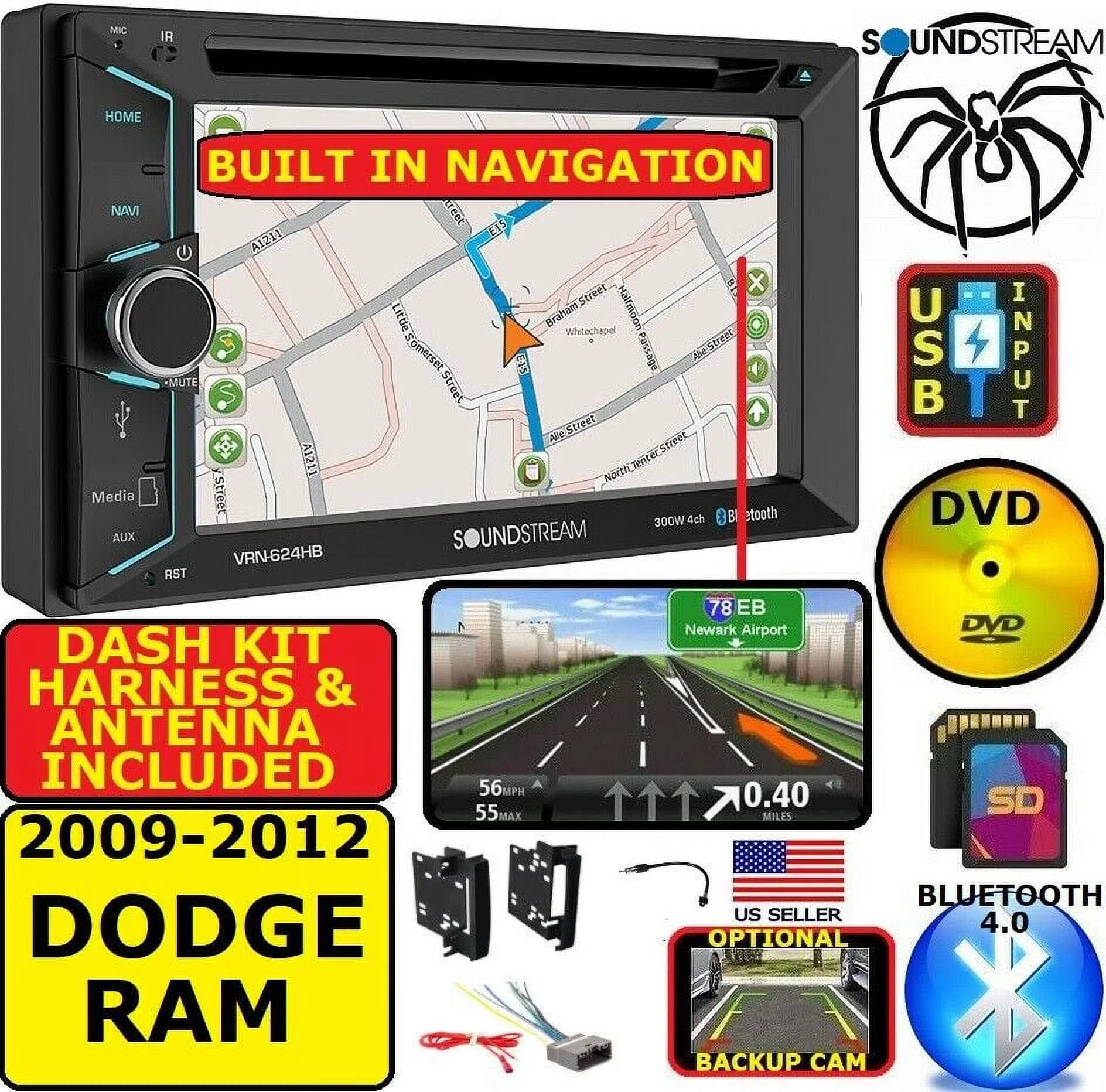 DODGE Radio NAVIGATION SYSTEM Stereo BLUETOOTH BT 2009-2012 Car RAM GPS TRUCK