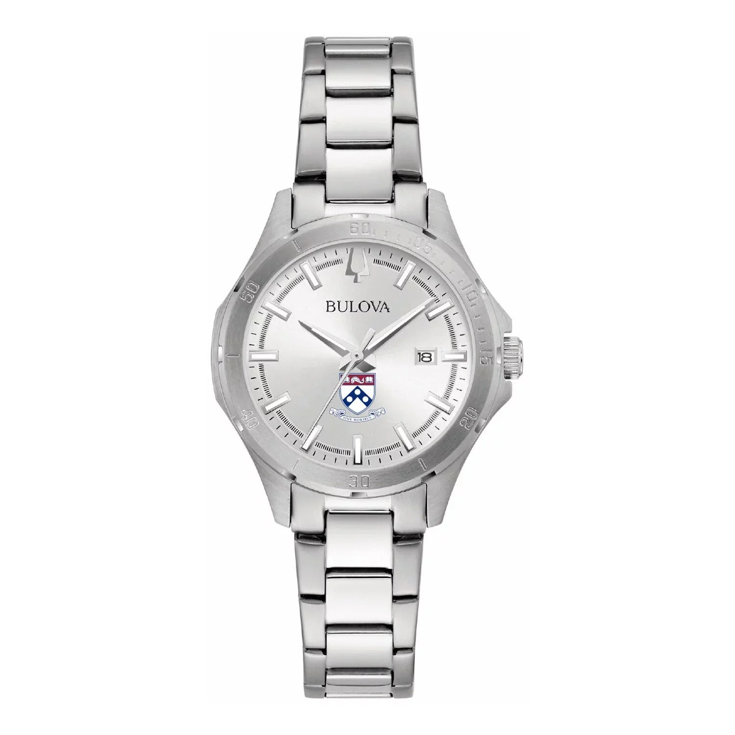 Classic Silver Sport Bulova Women's Steel Quakers Watch Stainless Pennsylvania