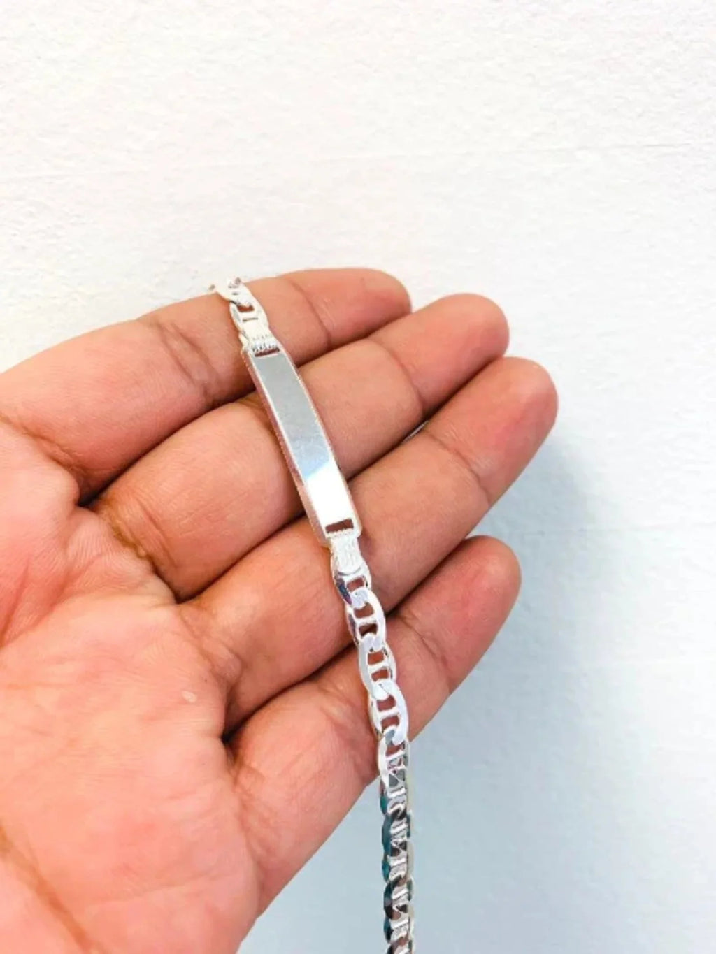 in / Bracelet Bracelet Sterling 8" 925 Pulsera ID for Link Bracelet / Mens 9.7g ID hombre Mariner Mens Silver for para Silver Silver 5.4mm Mariner /