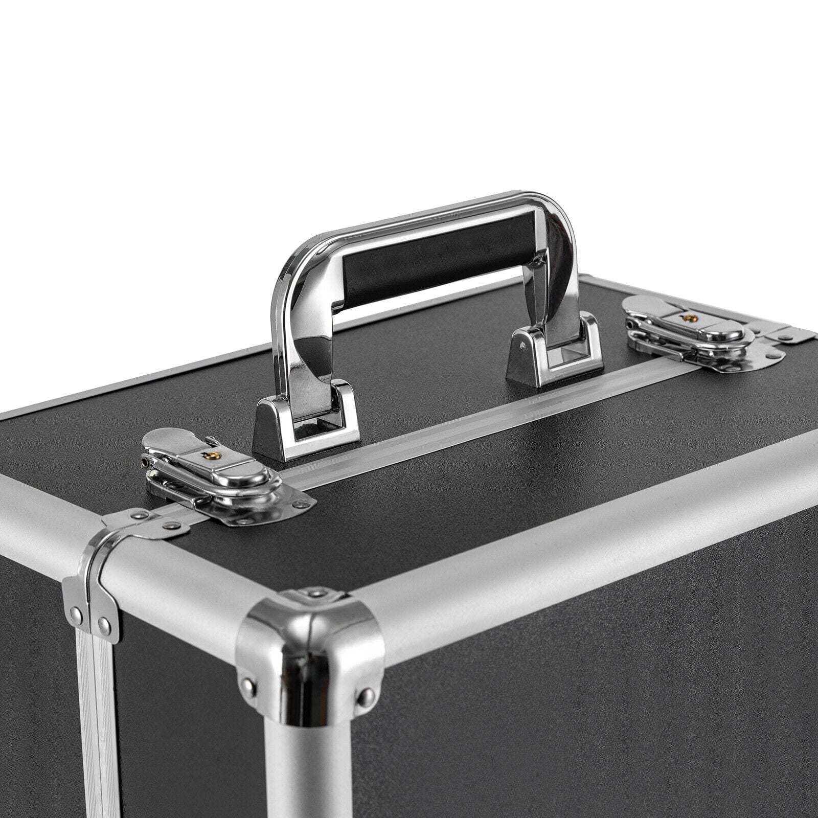 with Rolling Luggage Nail Travel Box Trunk (Black) Train Hairdresser Salon Wheels Lockable Beauty Organizer Case Tool Trolley, Cart Case Stylist Makeup Swivel Cosmetic Barber