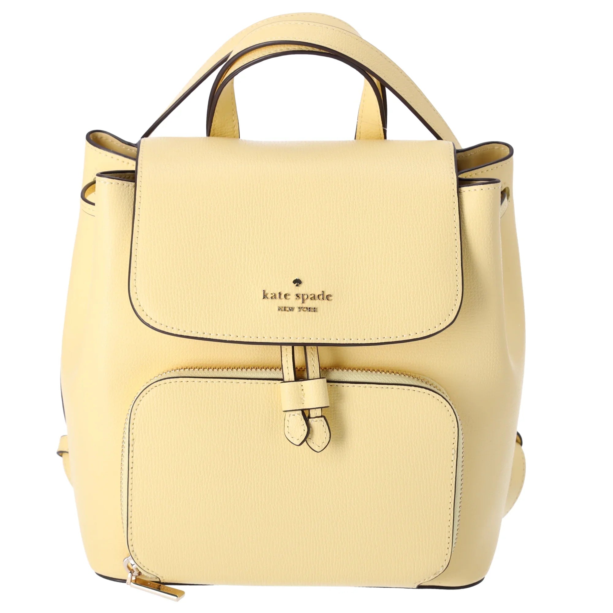 Kate Backpack Refined Leather Spade Yellow Flap Butter Grain Medium Kristi