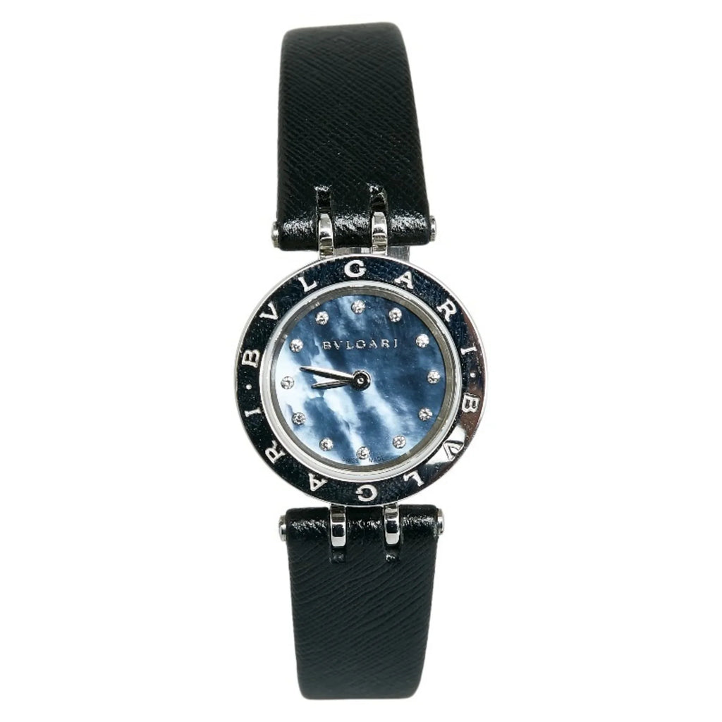 Pre-Owned Quartz BVLGARI Stainless B Ladies Watch Zero Dial BZ23S One Navy (Good) Bvlgari Diamond Shell Steel
